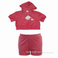 Women's Homewear, Terry Shorty, Top with Hood, Zipper Placket, Shorts with Elastic Waist/Fashionable